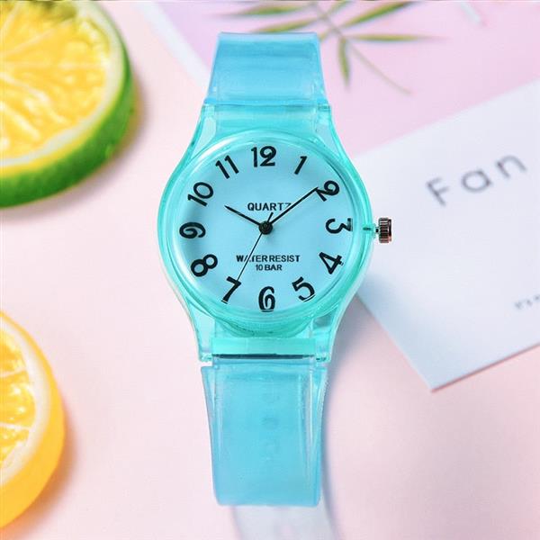Grote foto transparante candy jelly watch dames waterdicht siliconen quartzent polshorloge kleding dames horloges