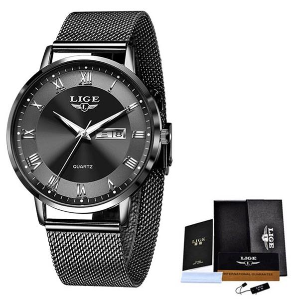 Grote foto ultradun luxe horloge voor dames quartz kalenderklok roestvrij staal waterdicht horloge kleding dames horloges