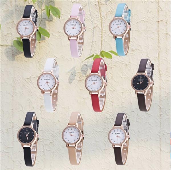 Grote foto vintage horloge met kleine wijzerplaat voor dames lederen band armband quartz klok polshorloge kleding dames horloges