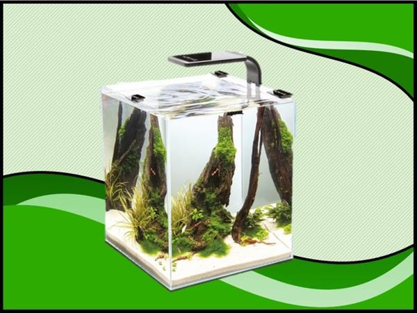 Grote foto aquael nano cube set smart ii 10 liter zwart aquarium dieren en toebehoren vissenkommen