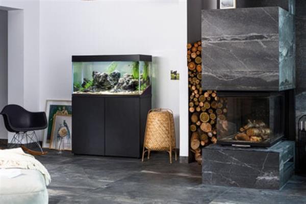 Grote foto aquael optiset 200 aquarium zwart 100cm met meubel dieren en toebehoren vissenkommen