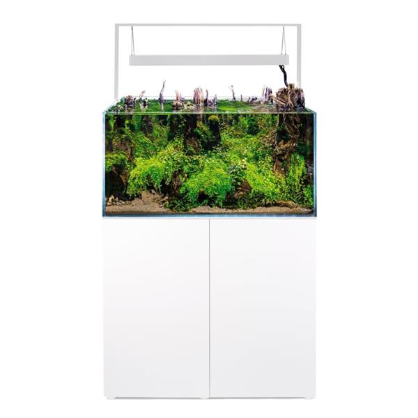 Grote foto osaka ultrascape wit 90x60x45cm aquarium 4x led verlichting met wit meubel dieren en toebehoren vissenkommen