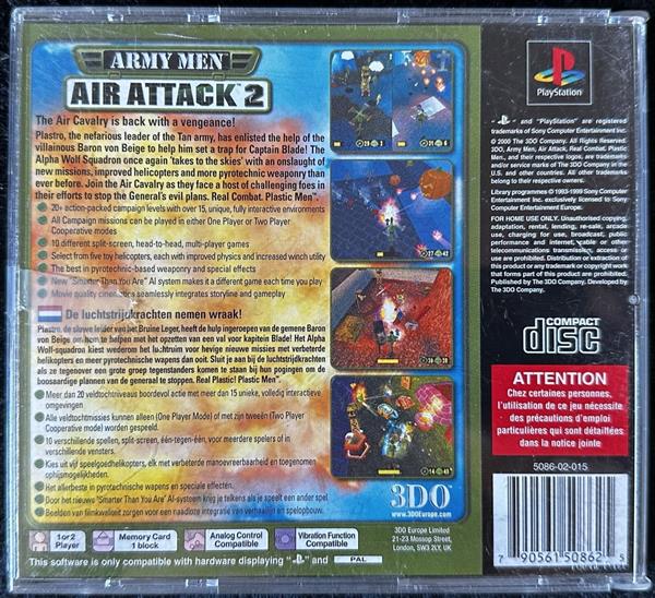 Grote foto army men air attack 2 playstation 1 ps1 no manual spelcomputers games overige playstation games