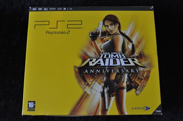 Grote foto sony playstation 2 scph 77004 cb tomb raider anniversary edition spelcomputers games overige