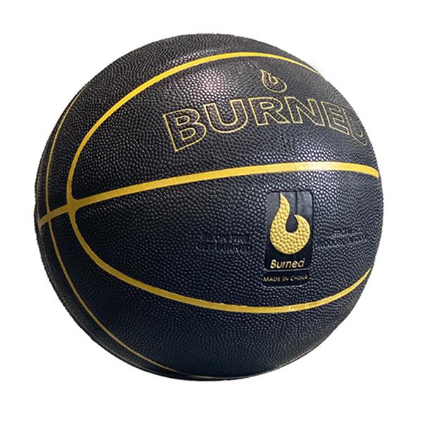 Grote foto burned in out basketbal zwart goud 7 sport en fitness basketbal