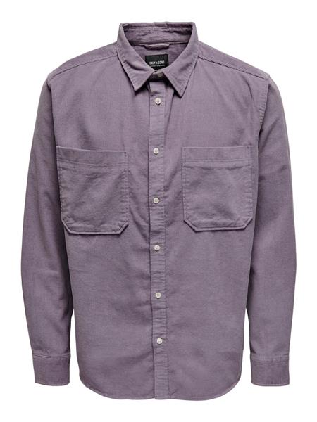 Grote foto alp relaxed washed corduroy shirt purple ash kledingmaat xs kleding heren truien en vesten