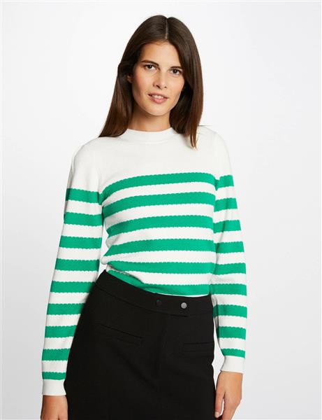Grote foto long sleeved jumper with stripes 231 mjely kleding dames truien en vesten