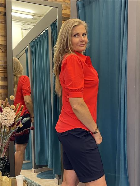 Grote foto travelstof blouse korte mouwen 2270 red kleding dames overige kledingstukken