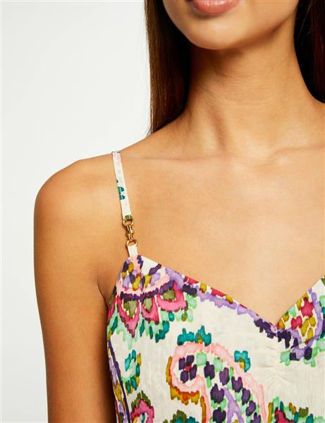Grote foto blouse thin straps with paisley print 232 orea multico kleding dames overige kledingstukken