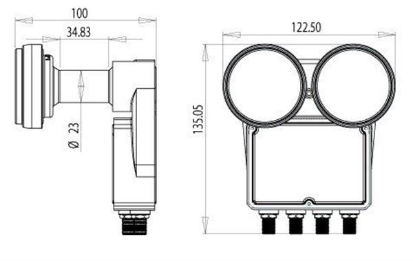 Grote foto inverto astra hotbird monoblock quad 80 telecommunicatie zenders en ontvangers