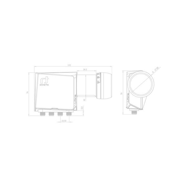 Grote foto inverto idlt qdl412 ultra opn hgln ultra quad 40mm pll lnb telecommunicatie zenders en ontvangers