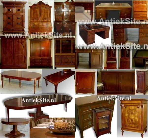 Grote foto antiek bijzettafels engels cilindrisch mahonie nachtkastje 1850 met marmer in houten rand no6020 antiek en kunst stoelen en banken