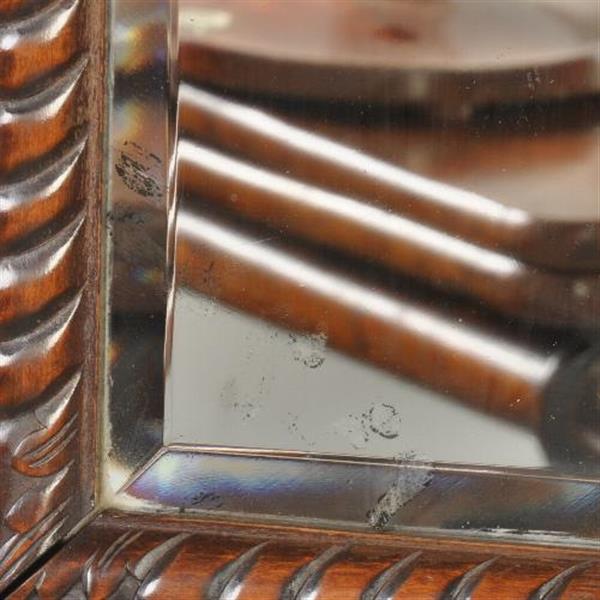 Grote foto antieke spiegels aangenaam fraai gestoken spiegellijst in notenhout ca. 1870 facet geslepen no.32 antiek en kunst spiegels