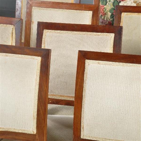 Grote foto antieke stoelen stel van 14 strakke mahonie eetkamerstoelen stoelen ca. 1880 incl bekleding naar w antiek en kunst stoelen en banken