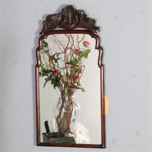 Grote foto antieke spiegels kleine soester spiegel in notenhout met bijpassend kroontje ca. 1800 no.520605 antiek en kunst spiegels