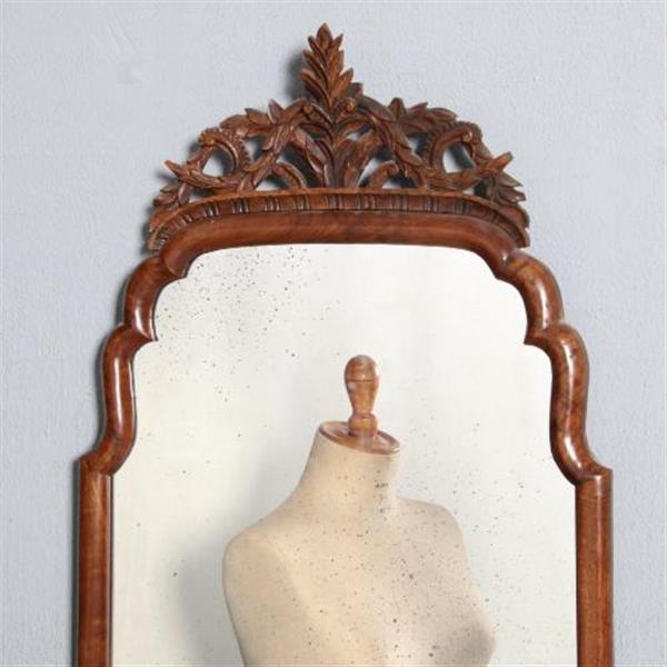 Grote foto antieke spiegels hollandse notenhouten soester spiegel ca. 1790 met afneembare kroon 45 x 85 cm antiek en kunst spiegels