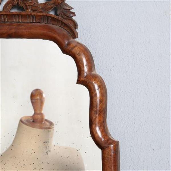 Grote foto antieke spiegels hollandse notenhouten soester spiegel ca. 1790 met afneembare kroon 45 x 85 cm antiek en kunst spiegels