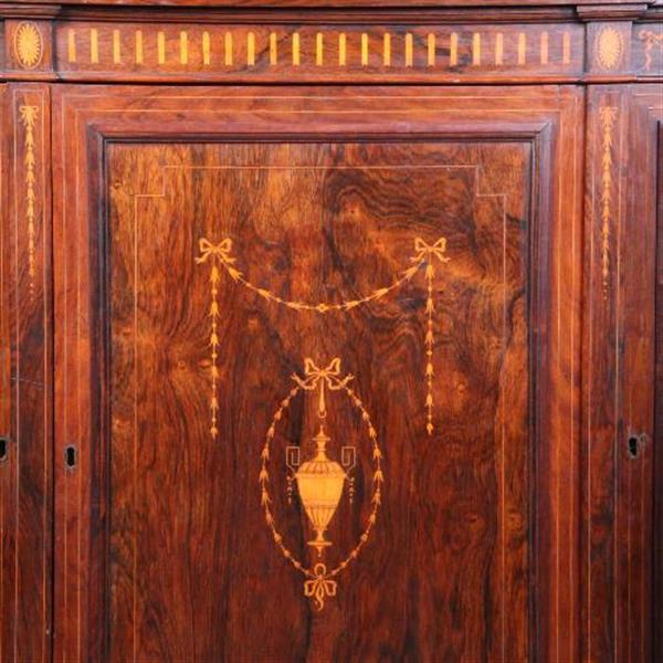 Grote foto antieke kast ingelegde palissander credenza 2 spiegeldeuren en een paneeldeur ca. 1870 no.662722 antiek en kunst spiegels