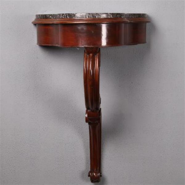 Grote foto antiek wandconsole wandtafel in mahonie ca. 1850 met marmer no.470444 antiek en kunst stoelen en banken