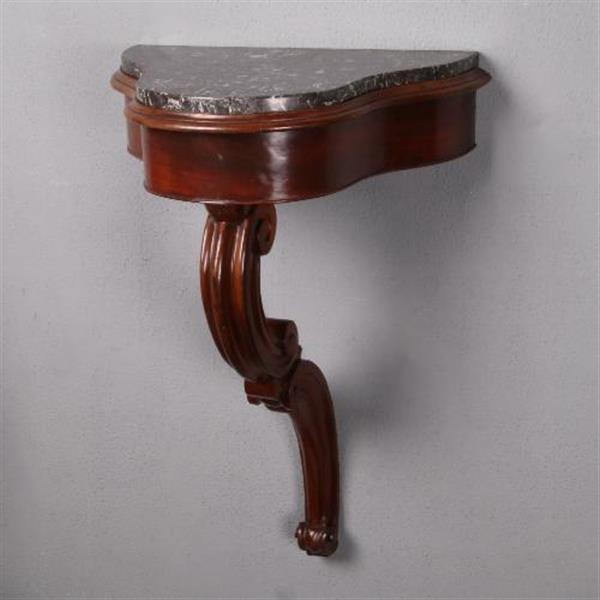 Grote foto antiek wandconsole wandtafel in mahonie ca. 1850 met marmer no.470444 antiek en kunst stoelen en banken