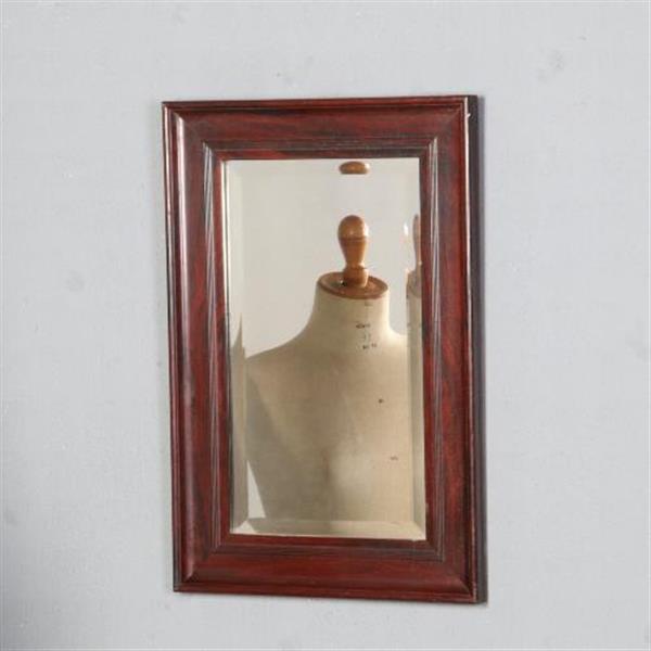 Grote foto antieke spiegel rechthoekige mahonie spiegel ca. 1890 met facet geslepen spiegel no.652659 antiek en kunst spiegels