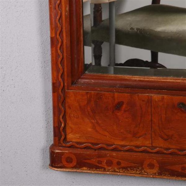 Grote foto antieke spiegels rijk ingelegde noten en mahonie spiegel met facet geslepen glas no.752837 antiek en kunst spiegels