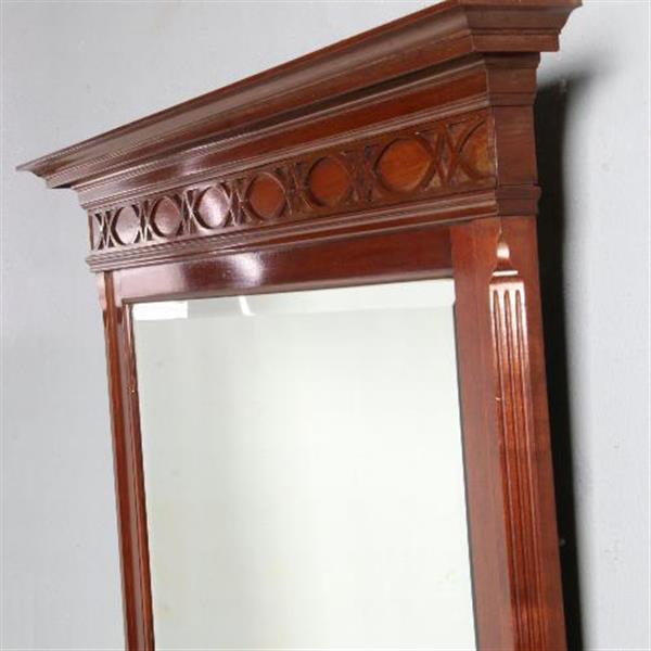 Grote foto antieke spiegel mahonie schouwspiegel facet geslepen ca. 1900 hollands no.781969 antiek en kunst spiegels