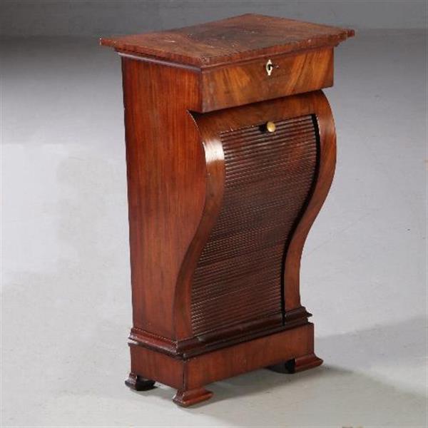 Grote foto antieke kasten nachtkastje met geheime sluiting van gebogen rolluik ca. 1820 no.661758 antiek en kunst stoelen en banken