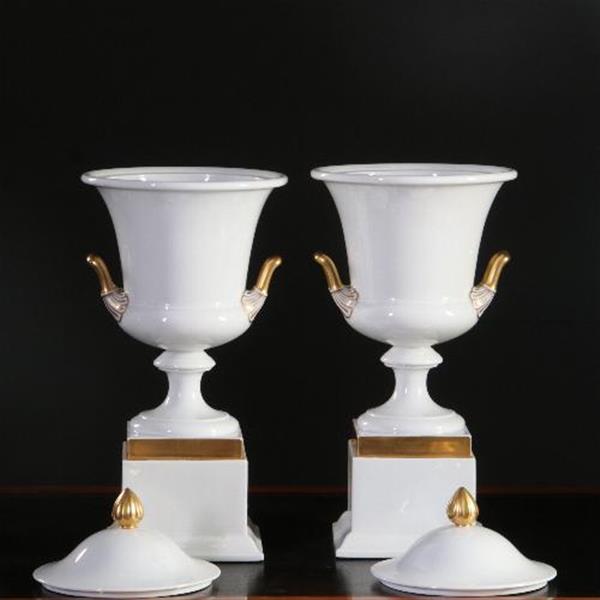 Grote foto antiek varia stel van 2 grote deksel coupes wit porselein met goud rosenthal ca 1910 no.840176 antiek en kunst overige in antiek gebruiksvoorwerpen