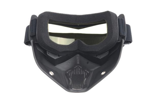 Grote foto black goggle mask geel lens helm masker motoren kleding