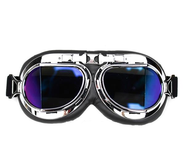 Grote foto crg chrome pilotenbril glaskleur helder motoren kleding