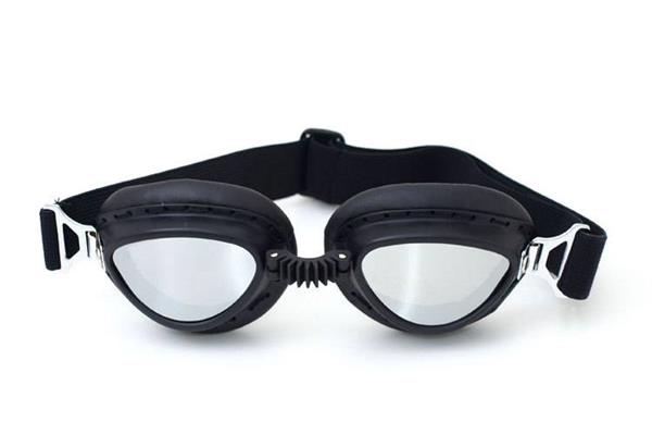 Grote foto crg zwarte steampunk motorbril glaskleur donker smoke motoren kleding