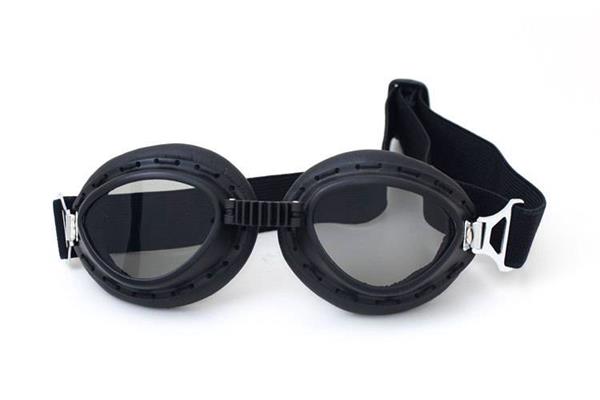 Grote foto crg zwarte steampunk motorbril glaskleur donker smoke motoren kleding