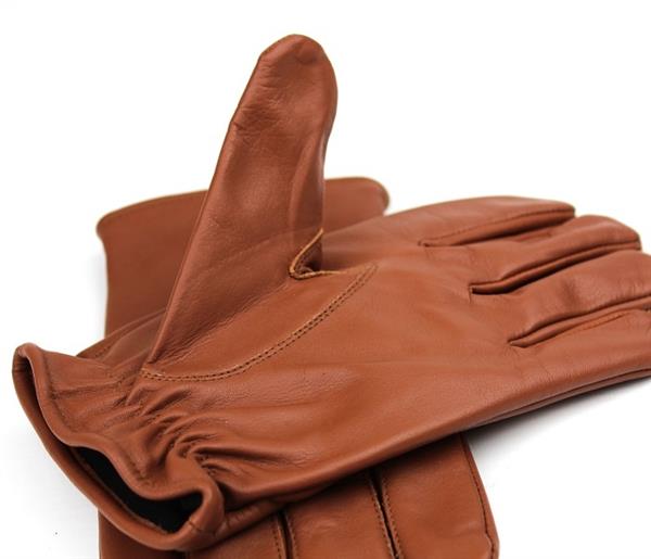 Grote foto swift classic fleece lined nappa bruin leren handschoenen motoren kleding