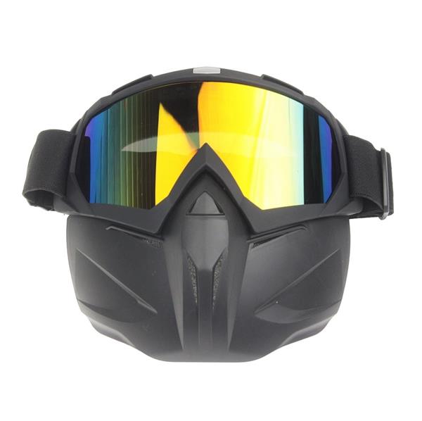 Grote foto dark mask helm masker goud reflectie outlet motoren kleding