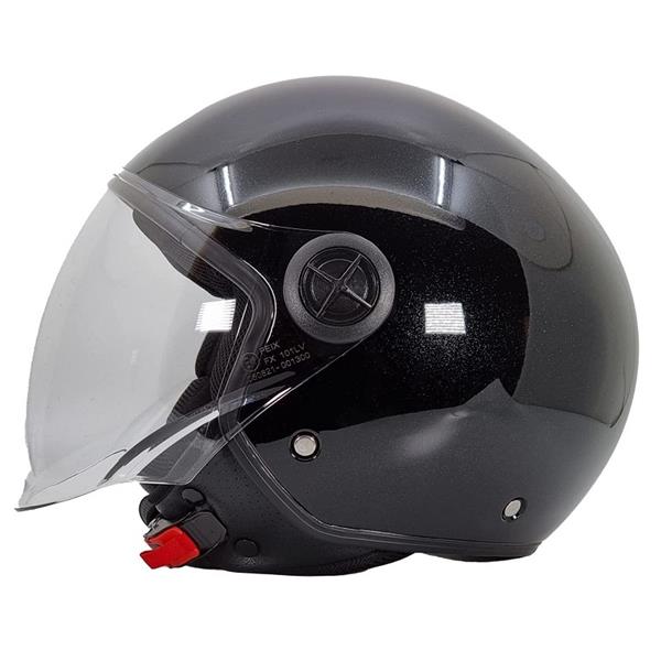 Grote foto bhr 832 minimal vespa helm glans zwart motoren kleding