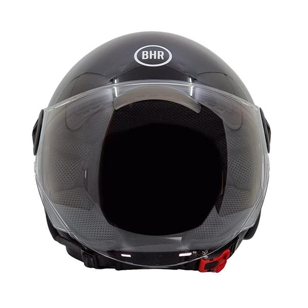 Grote foto bhr 832 minimal vespa helm glans zwart motoren kleding