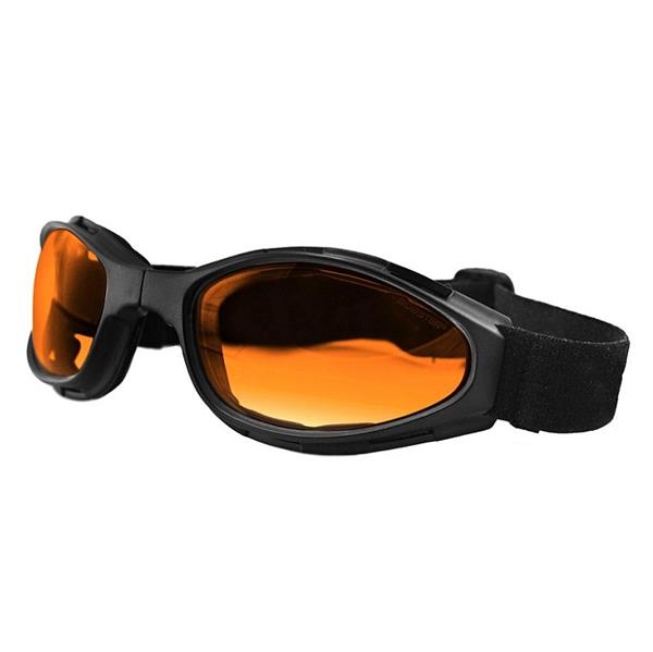 Grote foto bobster crossfire mat zwarte verstelbare motorbril amber motoren kleding