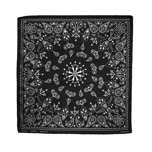 Grote foto zan headgear bandana zwart paisley patroon motoren kleding