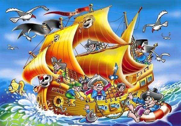 Grote foto piratenschip 260 stukjes kinderen en baby puzzels