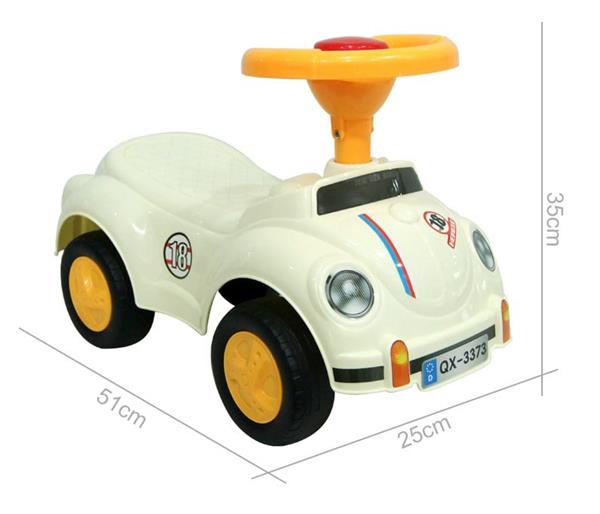 Grote foto loopauto de schattige kever ride on cute beetle creme kinderen en baby los speelgoed