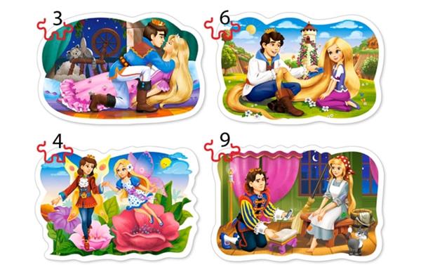 Grote foto 4 delige puzzel set sprookjesachtige liefde castorland b 005093 kinderen en baby puzzels