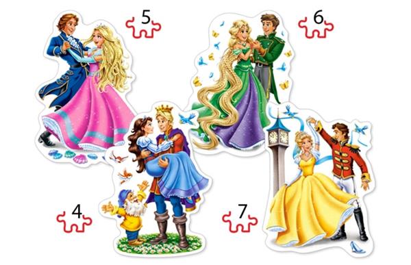 Grote foto 4 delige puzzel set verliefde prinsessen castorland b 04461 2 kinderen en baby puzzels