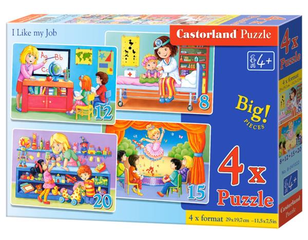 Grote foto 4 delige puzzel set ik hou van mijn baan castorland b 041022 kinderen en baby puzzels