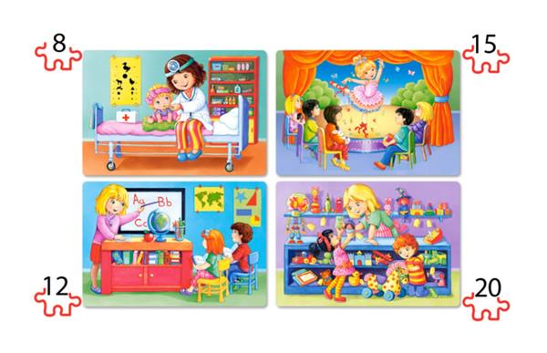 Grote foto 4 delige puzzel set ik hou van mijn baan castorland b 041022 kinderen en baby puzzels