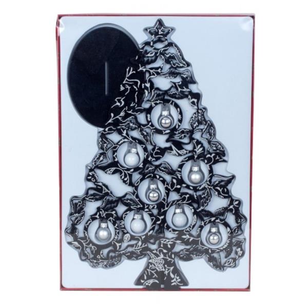 Grote foto kerstboom van hout zwart zilver 38cm diversen overige diversen