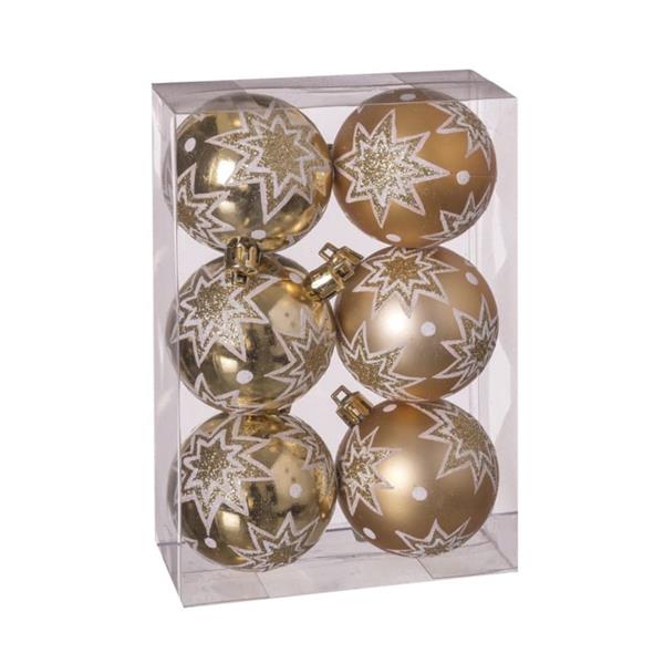 Grote foto kerstballen set 6 stuks goud 6 cm diversen overige diversen
