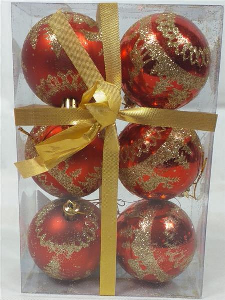 Grote foto kerstballen set 6 stuks rood 6 cm diversen overige diversen