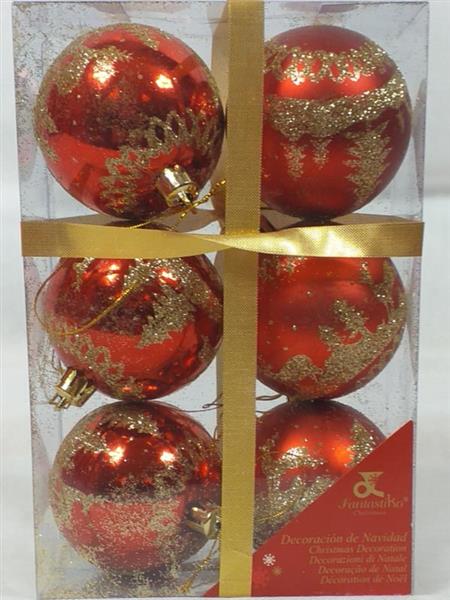 Grote foto kerstballen set 6 stuks rood 6 cm diversen overige diversen