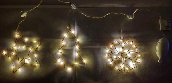 Grote foto lichtsnoer met kerstster kerstboom en sneeuwvlokje 90cm diversen overige diversen